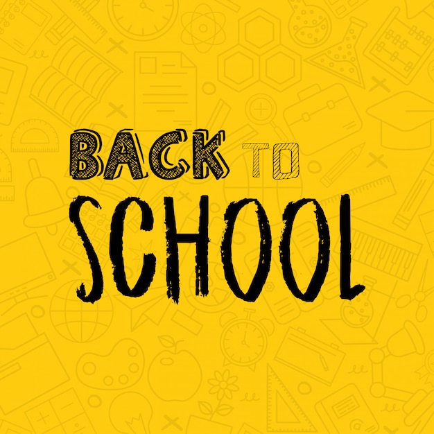 Back to school design with yellow background vector