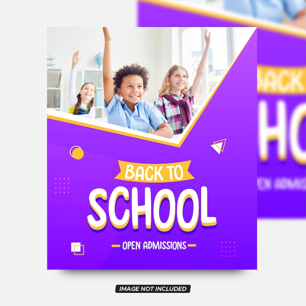 Vector back to school digital promotional flyer