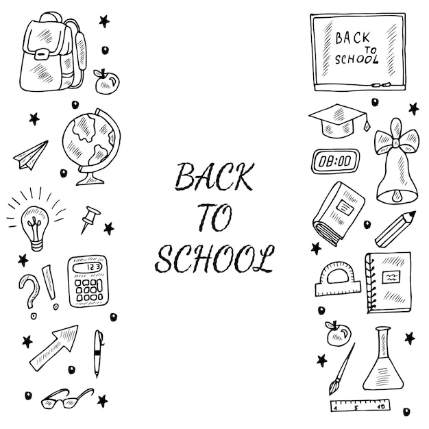 Vector back to school doodle border 2