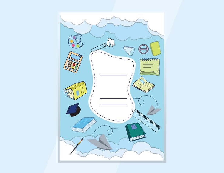 Vector back to school doodle elements background.