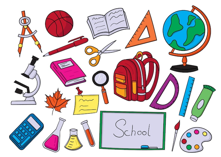 Vector back to school doodle elements illustration