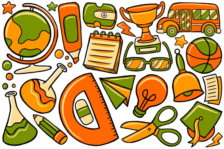 Vector back to school doodle in hand drawn design style