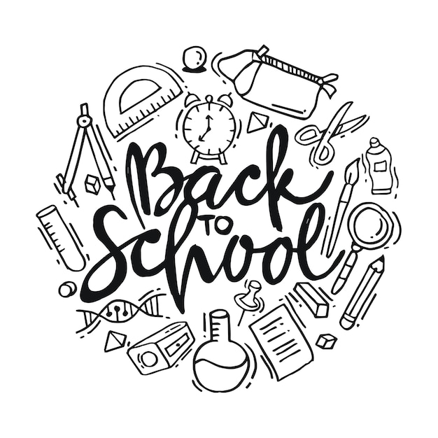 Vector back to school doodle