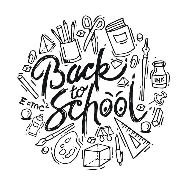 Vector back to school doodle