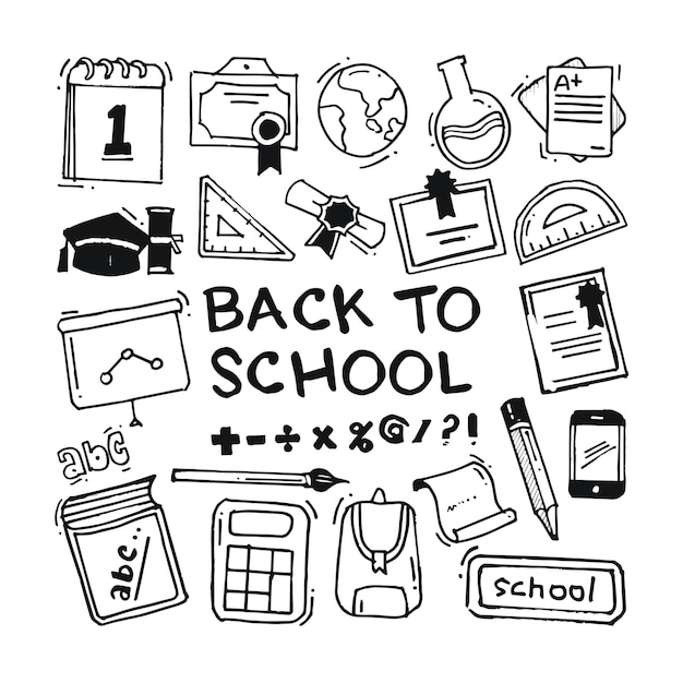 Vector back to school doodle