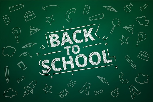 Back to school draw design on backboard.