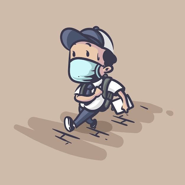 Vector back to school during pandemic illustration