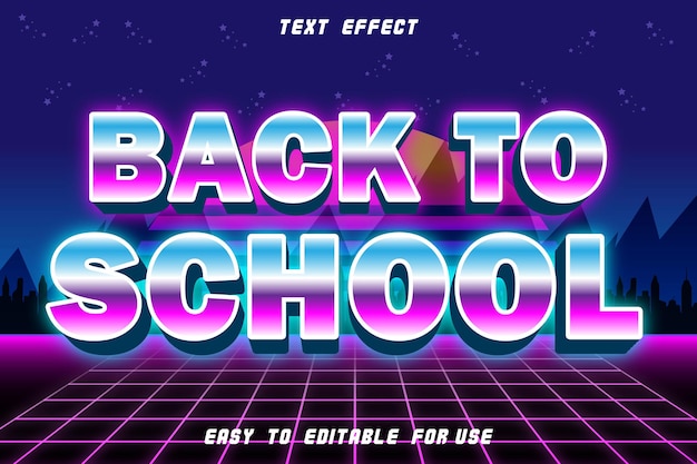 Back to school editable text effect emboss retro style