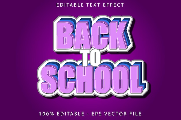 Back to school editable text effect flat gradient style