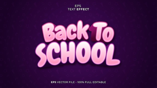 Редактируемый текстовый эффект Back To School