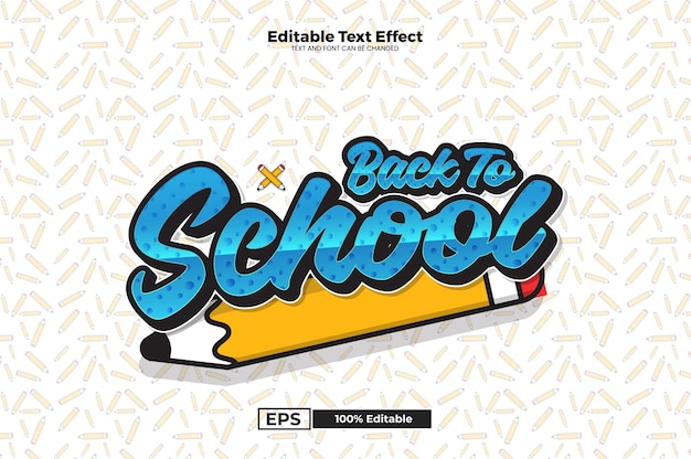 Back to school editable text effect in modern trend style