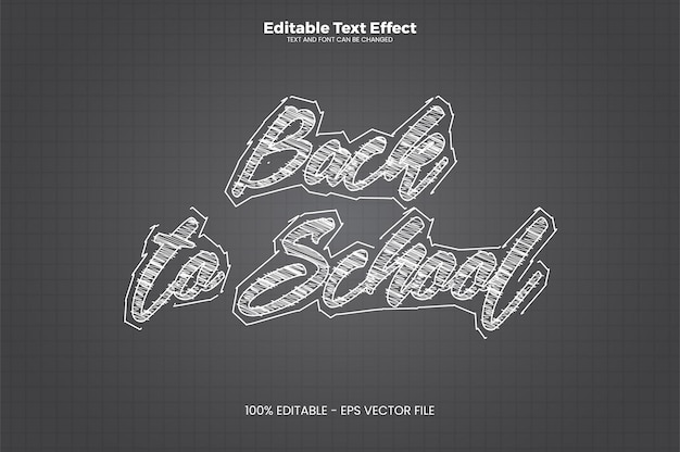 Back to school editable text effect in modern trend style