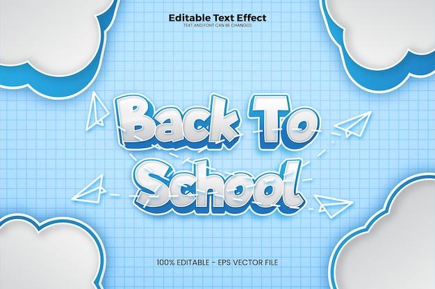 Back to school editable text effect in modern trend style