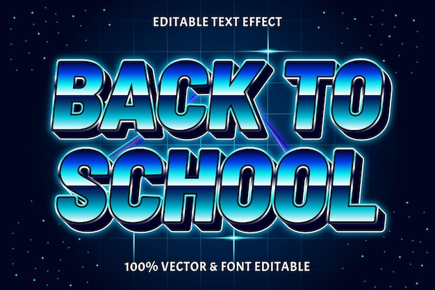 Back to school editable text effect retro style