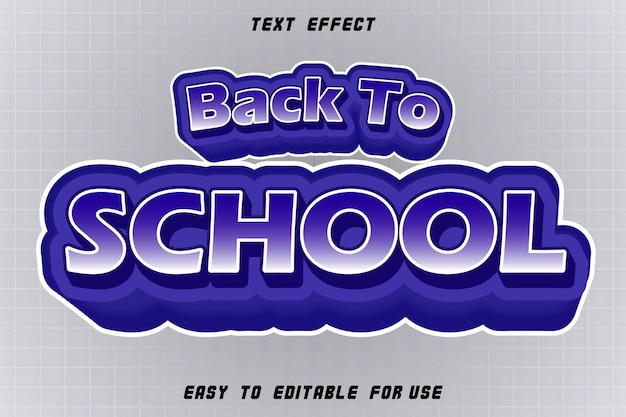 Vector back to school editable text effect