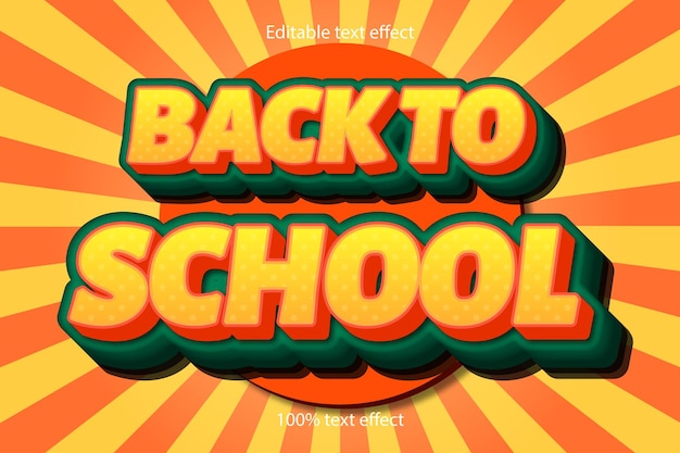 Back to school editable text effect