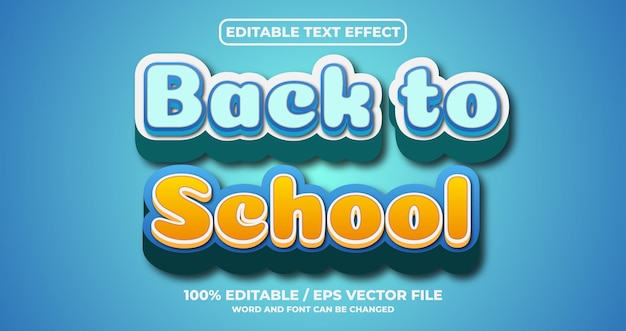 Back to school editable text effect