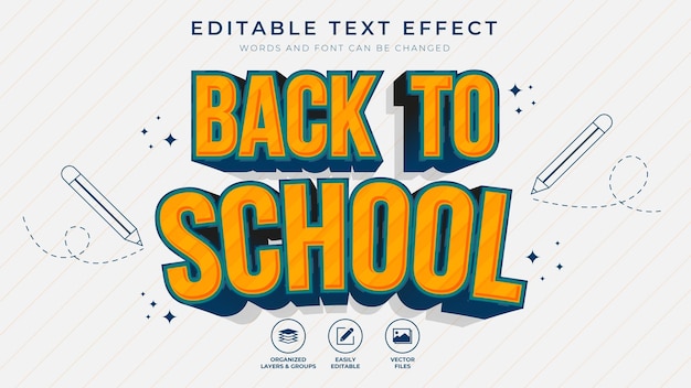 Back to school editable text effects