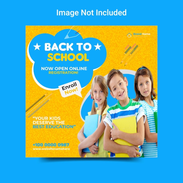 Back-to-school education admission Instagram social media posts and web banner