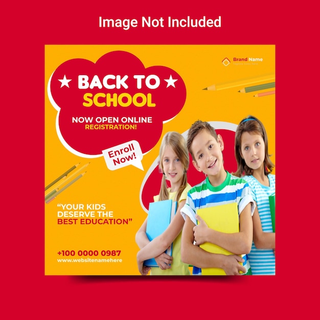 Back-to-school education admission Instagram social media posts and web banner