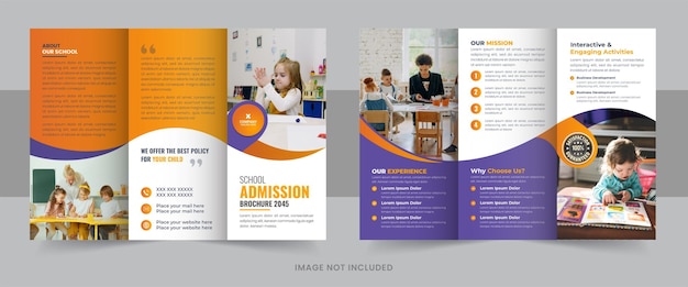 Vector back to school education admission trifold brochure template