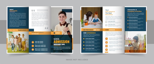 Vector back to school education admission trifold brochure template