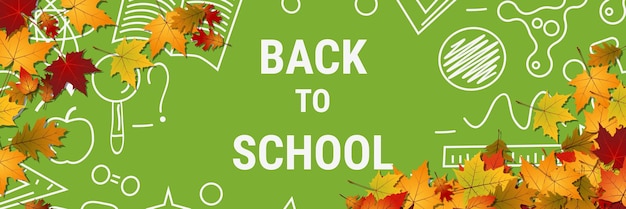 Vector back to school education autumn style vector banner template