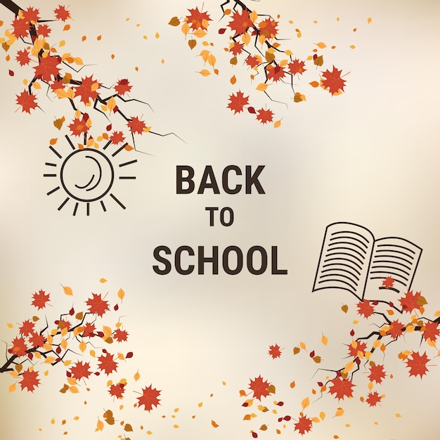 Back to school education autumn style vector illustration