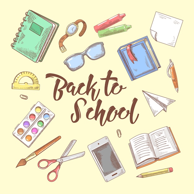 Vector back to school education illustration