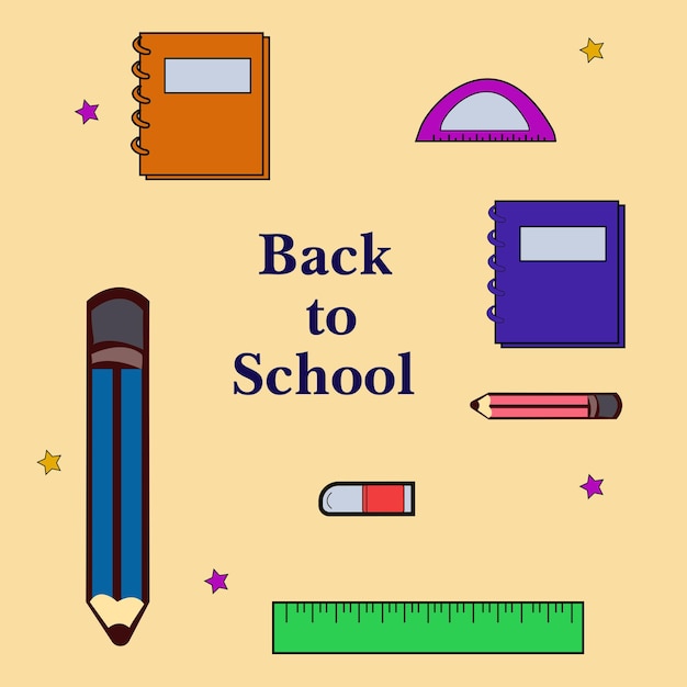 back to school elements illustration