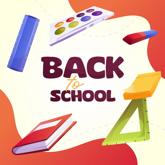 Vector back to school elements and post design