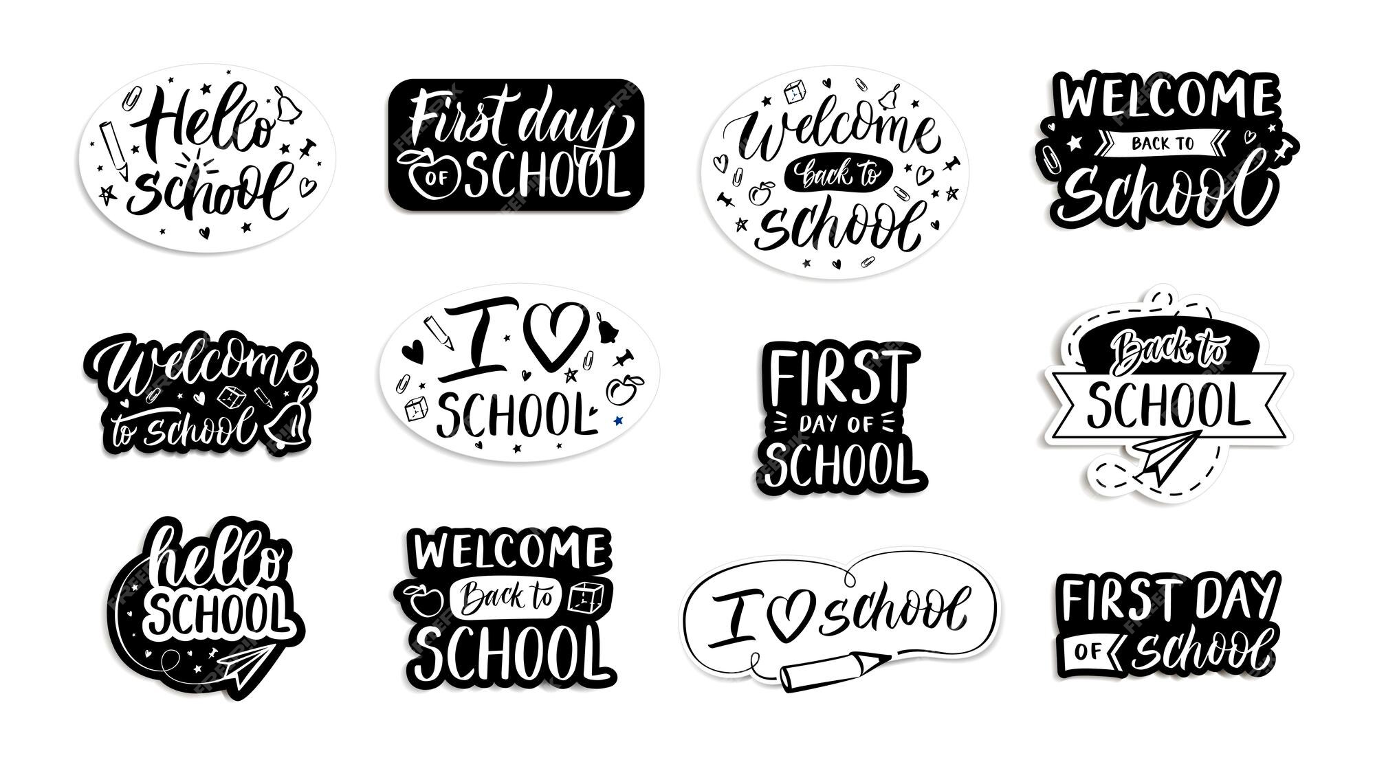 Back to school - lettering calligraphy phrase, handwritten text isolated on  the white background. Fun calligraphy for typography greeting and  invitation card or t-shirt print design. Stock Vector by ©FarbaKolerova  157200864