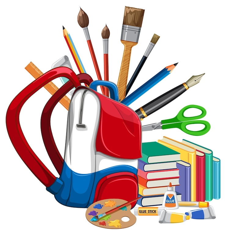Vector back to school essentials