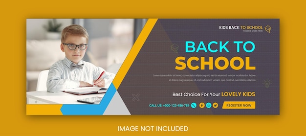 Back to school facebook cover banner template