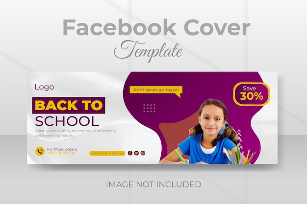 Back to school facebook cover template