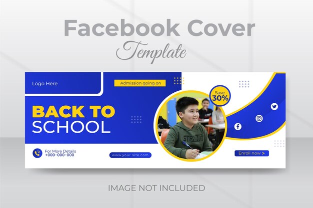 Back to school facebook cover template