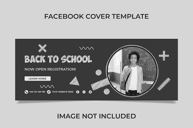 Back to school facebook cover with text effect