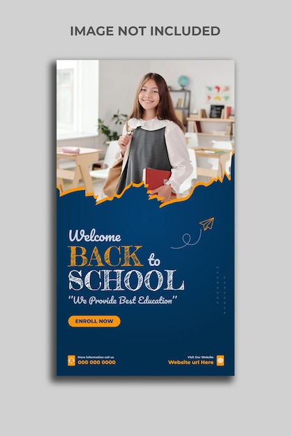 Vector back to school facebook and instagram story template