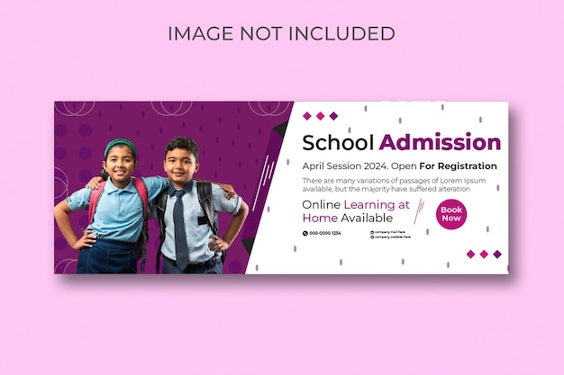 Back to school facebook timeline cover e modello di banner web