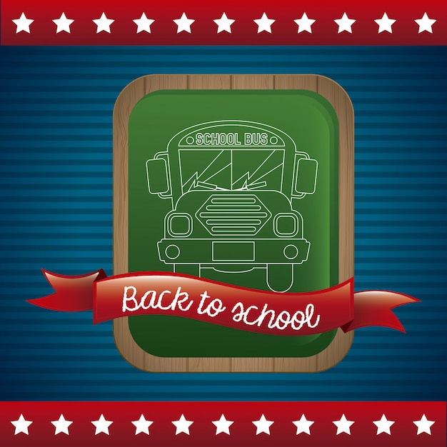 Back to school over flag background vector illustration