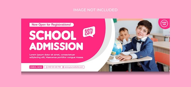 Back to school flat design banner template