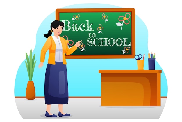 back to school flat design illustration