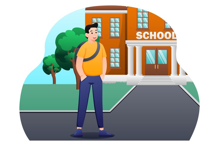 Vector back to school flat design illustration