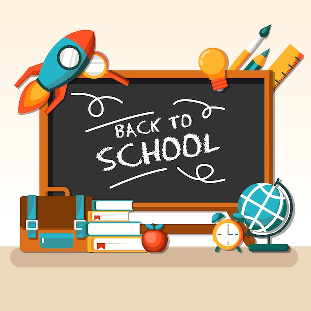 Back to school flat design illustration