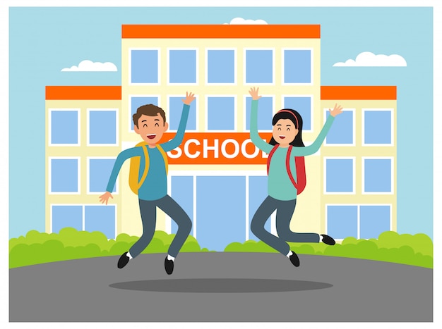 Back to school flat design illustration