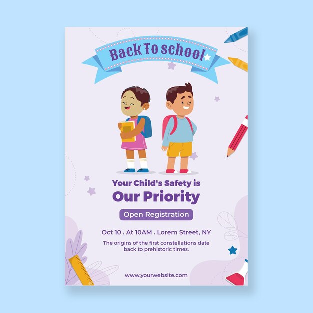Vector back to school flayer poster template