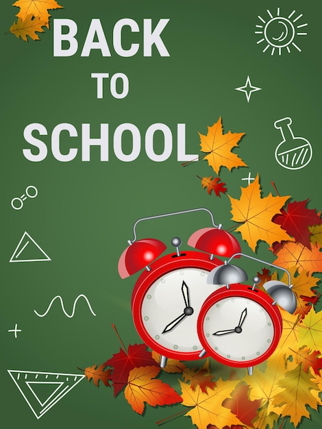 Back to school flyer vector design template