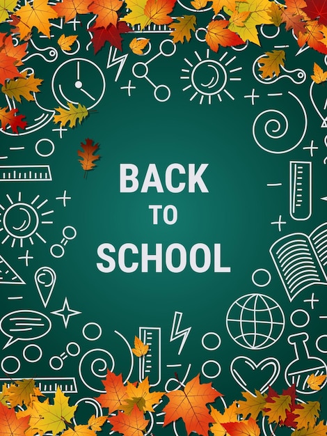 Vector back to school flyer vector design template