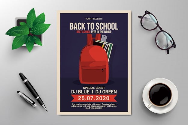 Vector back to school flyer