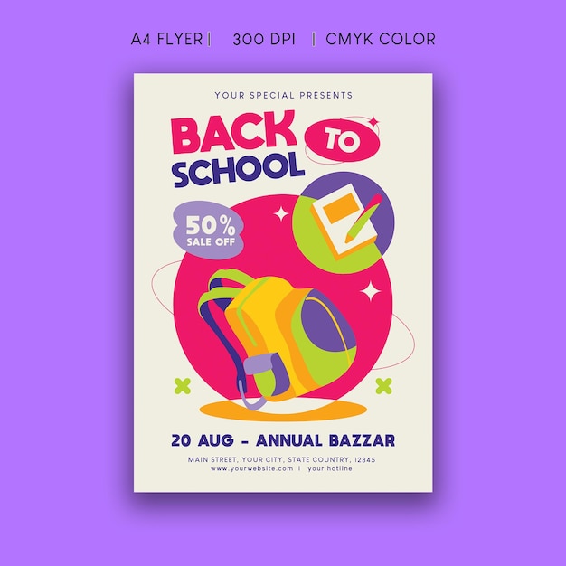 Vector back to school flyer